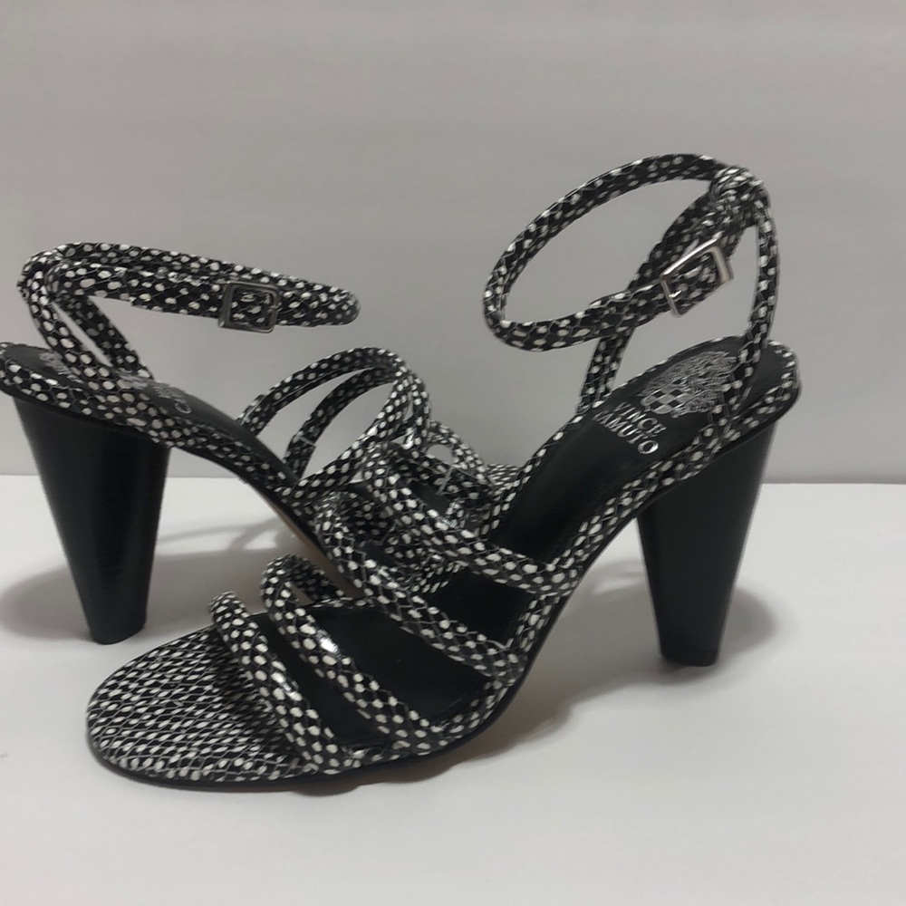 NEW Vince Camuto black white cone heel size 8